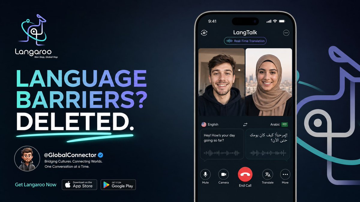 WorldlyC90968's tweet photo. Unpopular opinion: Language barriers are a choice in 2026. 🗣️🌍

With LangTalk, you can video call anyone, anywhere, and understand them in real-time. No translators, no awkward silences—just real human connection. 

#Langaroo #LangTalk #RealTimeTranslation #TechTrends  #fyp https://t.co/wzzNyN5urx