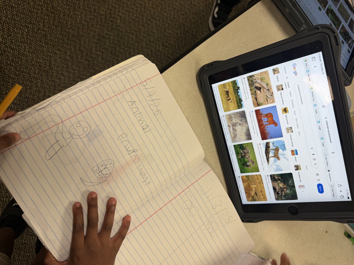 MissJJLopez's tweet photo. Science STEM activity in Kindergarten!

Students researched their favorite animal on the iPads. They were able to look at their animal’s body structure and the habitat they are found in. @hearnehusky https://t.co/6tsvnqQAAD