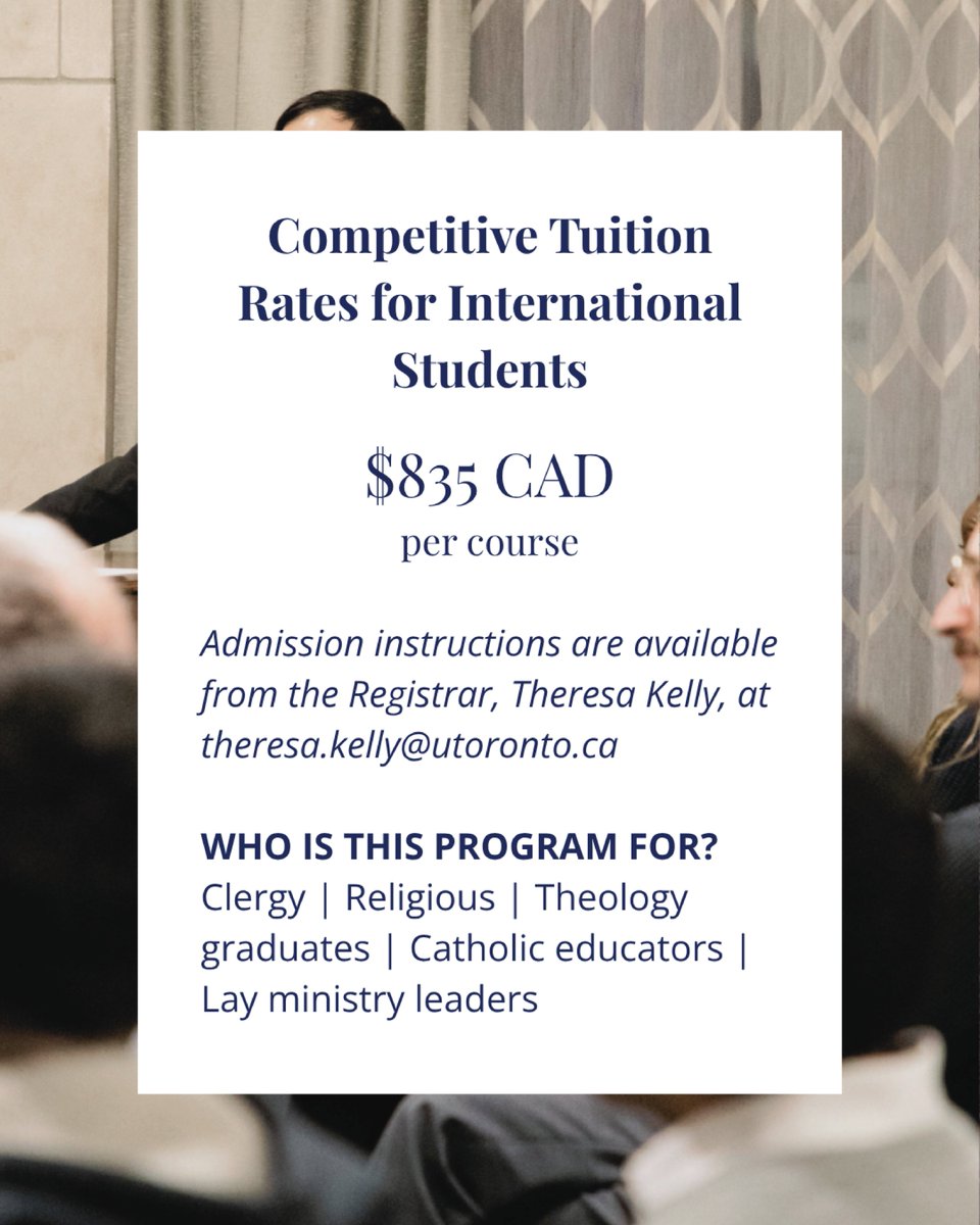 StAugustinesTO's tweet photo. Applications are now open for the Licentiate in Theology &amp; Patristic Studies! Explore the writings of the Church Fathers and the Catholic intellectual tradition. To learn more and apply, visit https://t.co/oVTpTqTZby or email theresa.kelly@utoronto.ca https://t.co/3DLpCFZd1v