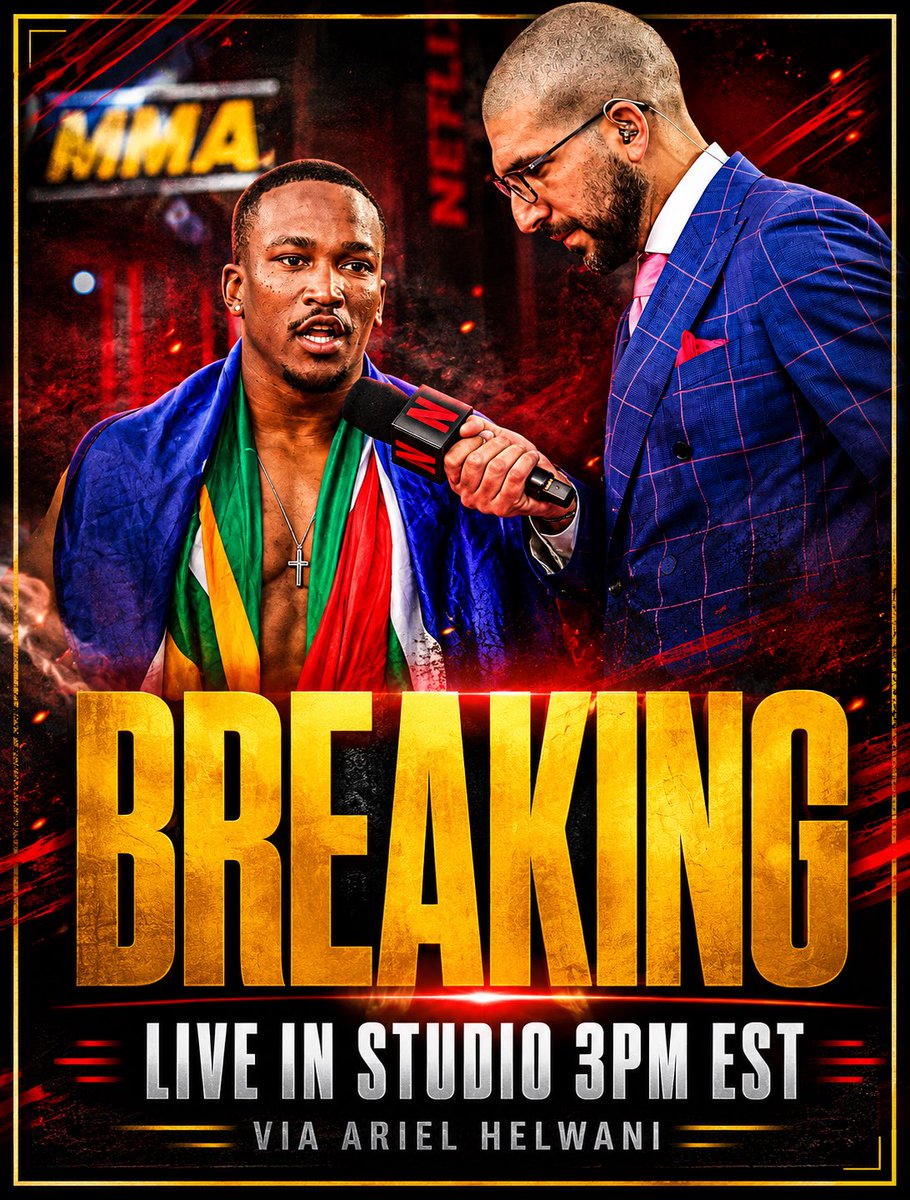 PhumiNkuta_MMA's tweet photo. Tomorrow we will be LIVE in studio with @arielhelwani at 3pm to discuss the fight, MVP and more #PeoplesChamp #ManofthePeople https://t.co/aTFLZdZyvJ