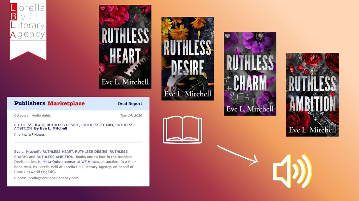 lblaUK's tweet photo. Congratulations to #EveLMitchell !! 👏🤩

Audio rights to all four books in the dark sports romance #RuthlessDevils series have been sold to @WFHowes 🔊

#romance #fiction #sports #audiobook

@ChocLituk https://t.co/GPN5lPZAxt