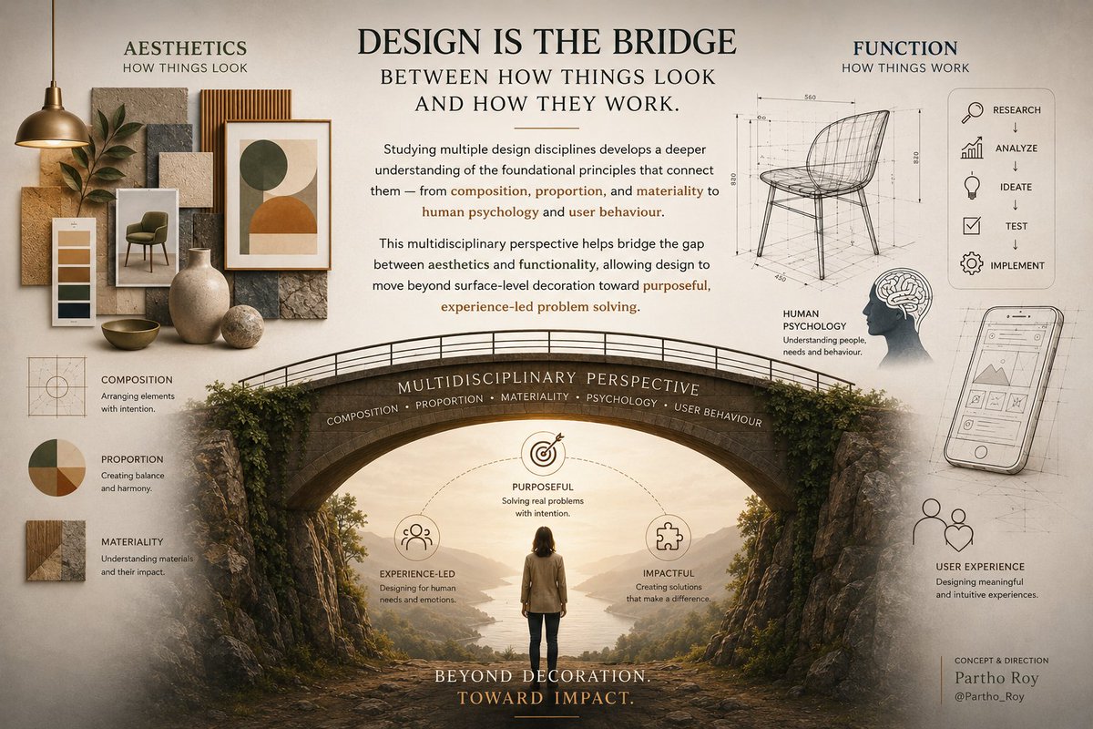 Partho_Roy's tweet photo. THE INTERSECTION OF AESTHETICS &amp; FUNCTION #Design #DesignThinking #UXDesign #InteriorDesign #Architecture #CreativeDirection #HumanCentredDesign #DesignStrategy #Aesthetics #Functionality #ProblemSolving #VisualDesign #DesignInspiration #CreativeProcess #MultidisciplinaryDesign https://t.co/alQCZsa3pd
