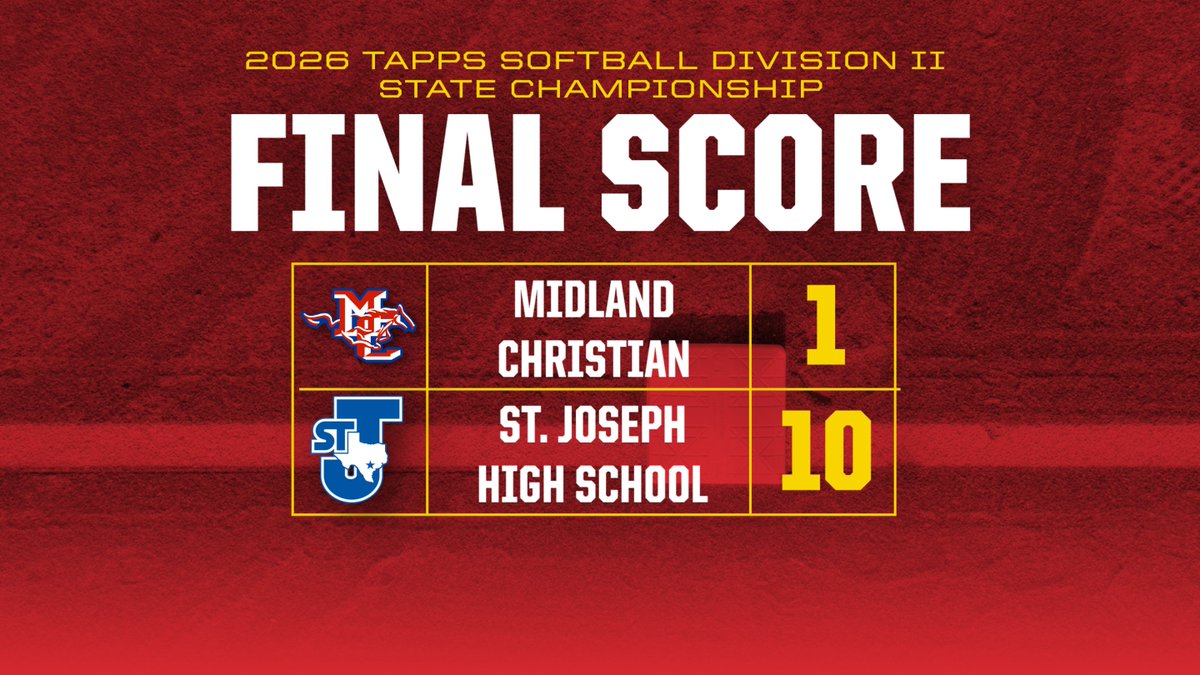 TAPPSSoftball's tweet photo. #TAPPSsoftball Division II State Championship Final Score🥎 https://t.co/zm9tNNkeW4