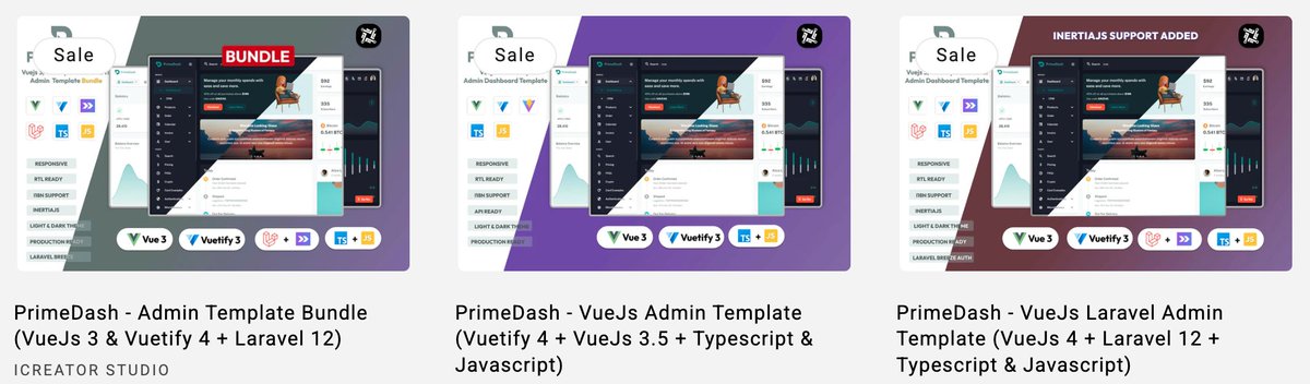 VuetifyStore's tweet photo. The latest updated version of the PrimeDash admin template of @ICreatorStudio  is now available in the Vuetify Store. 🎉

Has been updated to the latest version (Vuetify 4).

Boost your web development now! ⚡️

Check it out here: https://t.co/8FZgNO8a42 https://t.co/y04zDow8fx