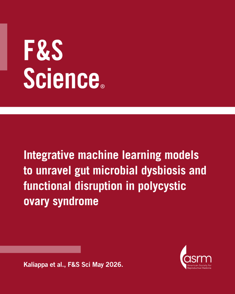 FertStert's tweet photo. 🔴 In F&amp;S Science:

Integrative machine learning models to unravel gut microbial dysbiosis and functional disruption in polycystic ovary syndrome

Full text 👇
https://t.co/GK2dNkJTEG https://t.co/al3qB9Nsc4