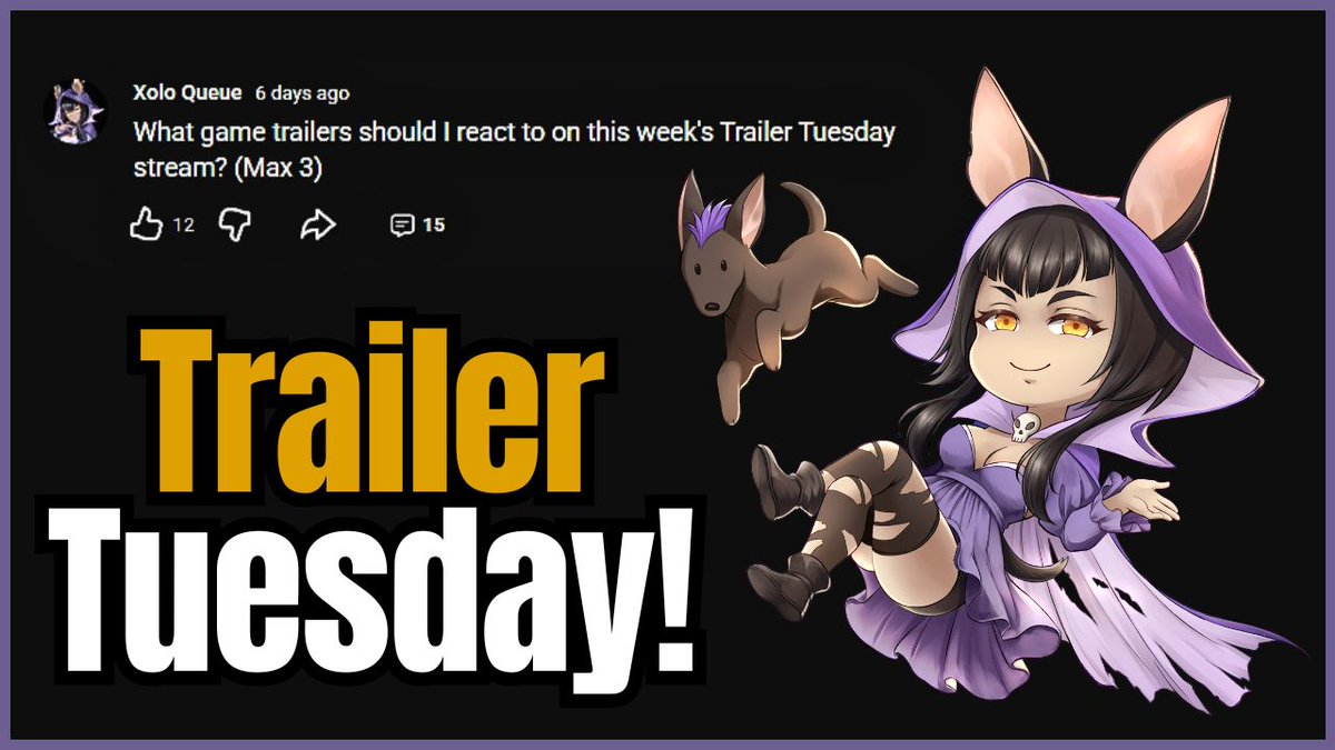 XoloQueue's tweet photo. I'll be 🔴LIVE🔴in 15 mins for this week's TRAILER TUESDAY! Join me as I react to the trailers suggested by viewers! 
--------------------------------------------------------- 
https://t.co/EicRsUrr6f
https://t.co/xqDReMSdjP
https://t.co/VkFn2TElbD https://t.co/GBl98hYfN4