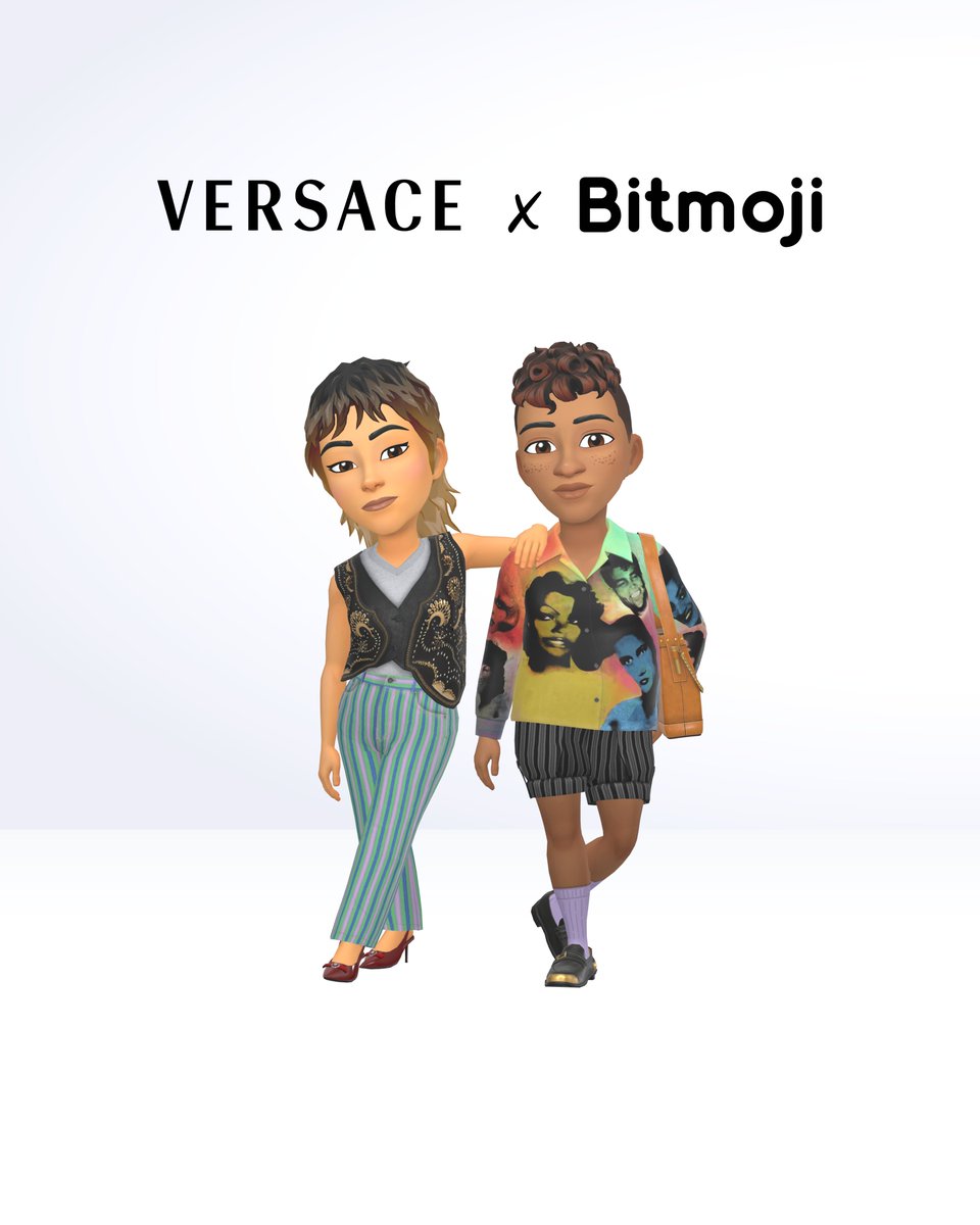 Versace's tweet photo. The latest Versace Bitmoji collection is now available on @Snapchat

This new release features selected looks from the Versace Spring Summer 2026 collection including the Pivot bag in three colourways. 

Discover the collection at https://t.co/9EsUgMoWxt https://t.co/6V2ZAkPvM7