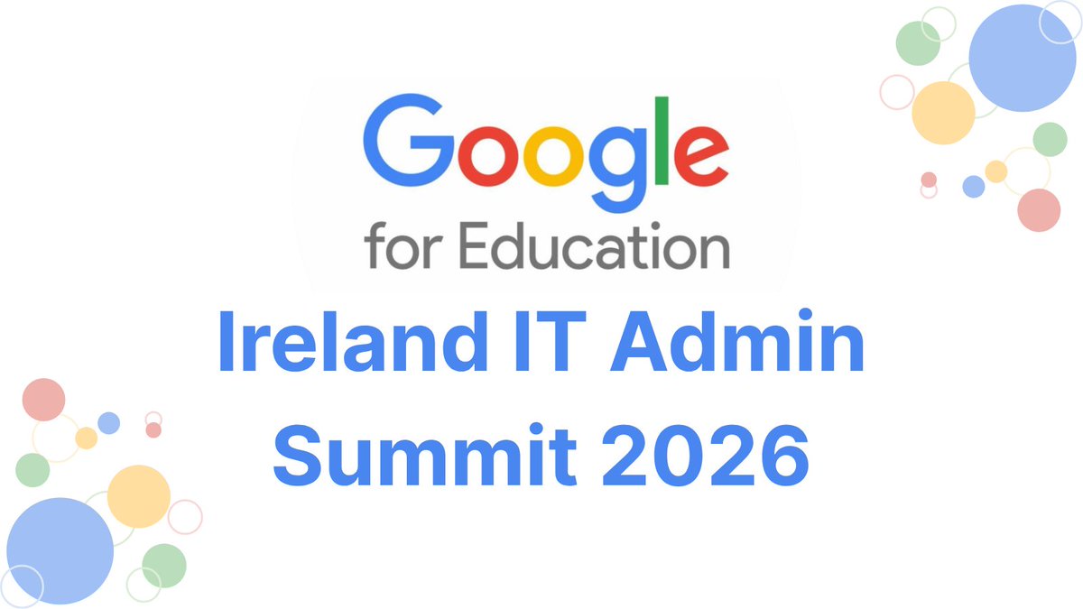 Gowriggle's tweet photo. Google for Education Ireland invites school IT admins to explore new Workspace updates, see how Gemini supports teaching and learning, and get practical ChromeOS tips.

📅 25 Sept 2026
🕙 10:00–17:00
📍 The Foundry, Google Building,  Dublin 4

Register: https://t.co/6jLbS8re62 https://t.co/I6YgY2sOrO