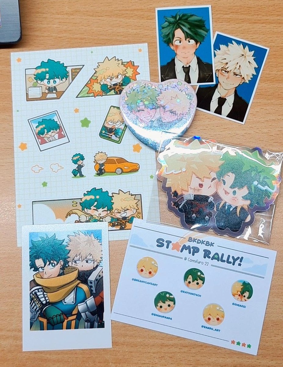 meumuv's tweet photo. my complete bkdk/mha stuffs from #cf22 ....... ❤️❤️ they shall be my life treasure now... thank you so so so much for the bkdk stamp rally too im so in love with everything aaaaah ;;; thank you.... https://t.co/0uN8CBe7L1