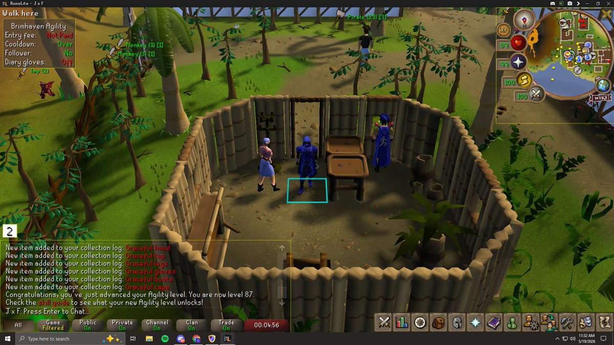JxF_RS's tweet photo. Brimhaven Agility ✅

#OldSchool #Runescape #OSRS #RS https://t.co/8woJDhw3aO