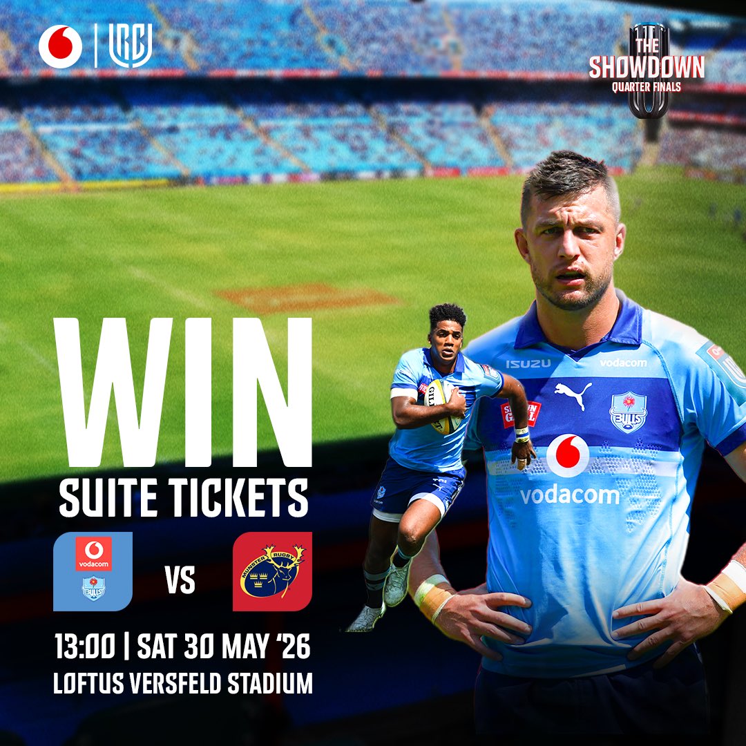 BlueBullsRugby's tweet photo. This one’s gonna shake Loftus 😤​

Big hits from a suite is the ultimate vibe. Enter now and stand a chance to experience it LIVE!

Enter here 👉: https://t.co/7mcPbIuyE9

@Vodacom #URC | #ExtraOrdinaryLeague | #TheShowdown https://t.co/12FBRjUpoK
