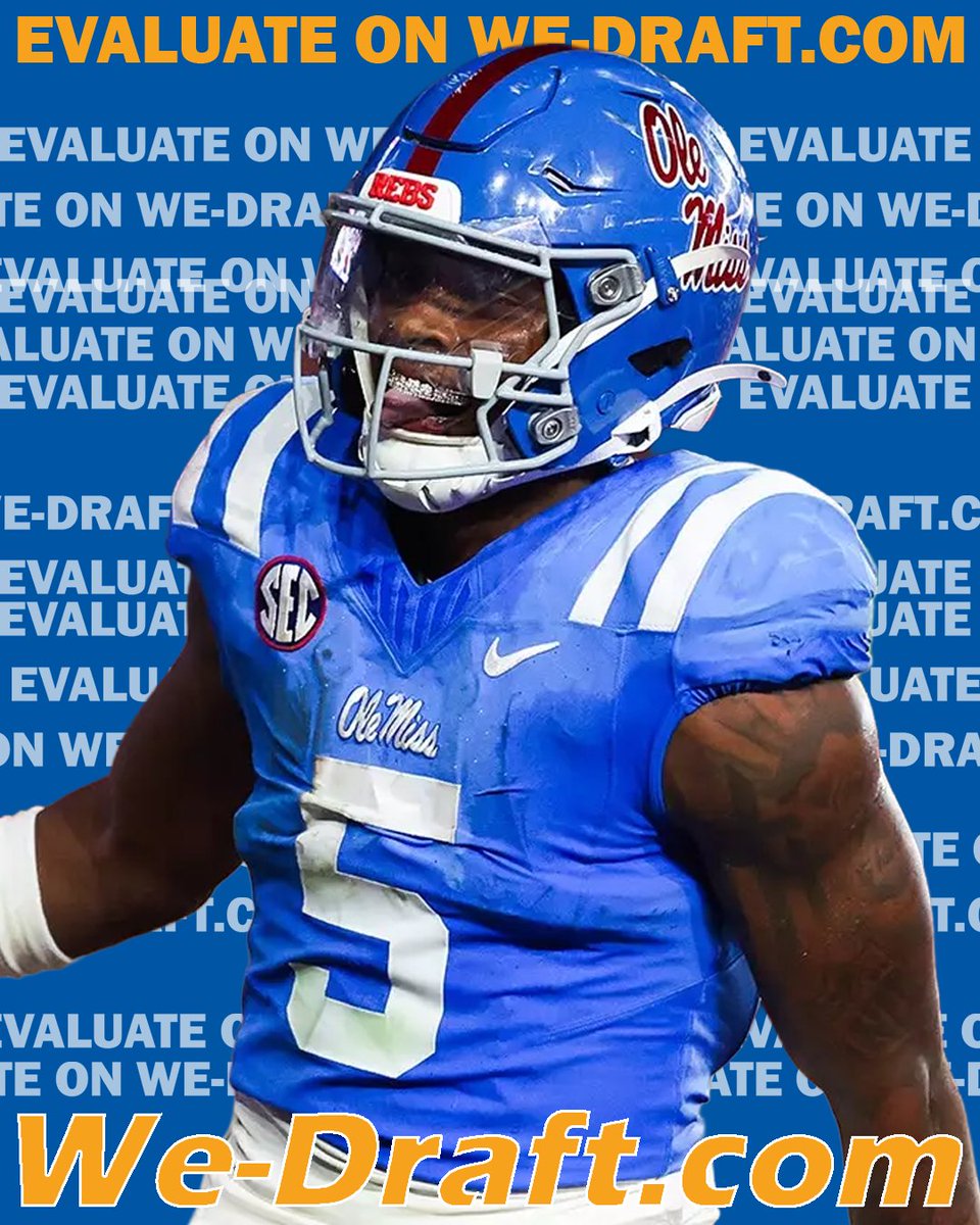 WeDraftSite's tweet photo. While Kewan Lacy didn't make headlines when he entered the transfer portal after rushing for 104 yards at Mizzou in 2024, his name stayed in the forefront of college football discussions throughout 2025. He finished with the third most rushing yards, second most rushing touchdowns, and the most carries in the country in his first season in Oxford. He is draft eligible in 2027 where he is trending to be one of the top playmakers available for NFL teams to select.
5'11" 210
2025 Stats: 1,567 rush yards (5.1 ypc) 24 rush TD; 177 rec yds