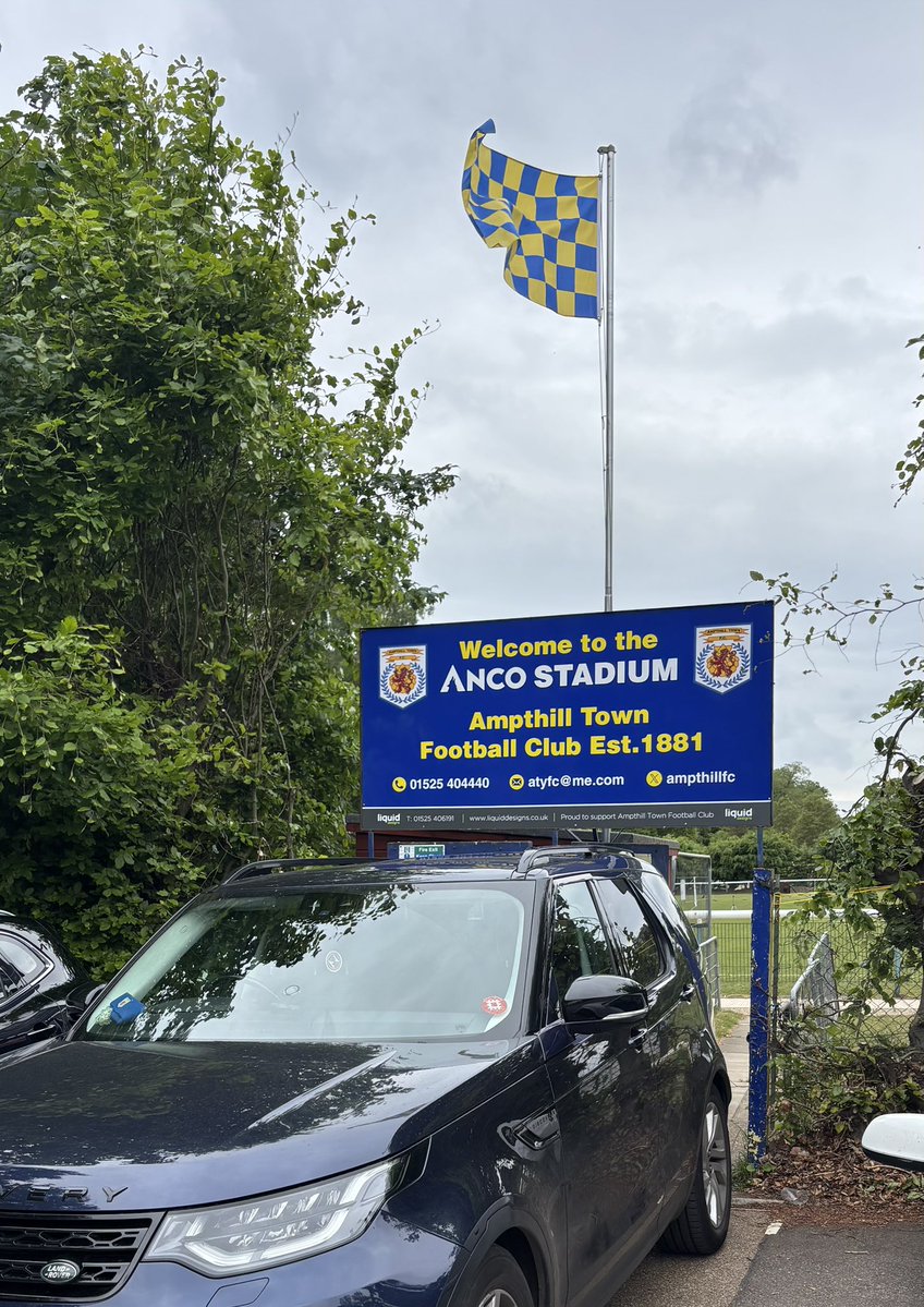 ampthillfc's tweet photo. Pitch renovations, ground improvements and some new signage…. Who doesn’t love the close season. 💛💙💛COYA  #UptheAmps https://t.co/PZzTvsh9lK