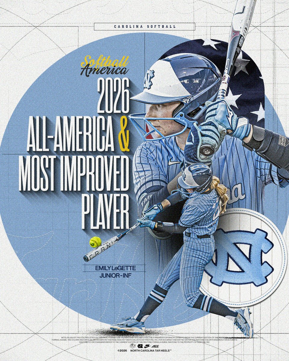UNCSoftball's tweet photo. A historic season is capped off with All-America honors and the Most Improved Player title for Emily🤩 https://t.co/71er11GLxk