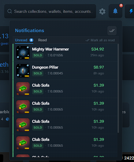 SecureHabboNFT's tweet photo. 🔔 Sales Alerts (BETA) now live on SecureHabbo!

Get notified instantly when one of your items sells 💸

Currently in testing and will keep improving 👀
Telegram &amp; Discord alerts coming soon ⚡ https://t.co/mGfZDIDIrJ