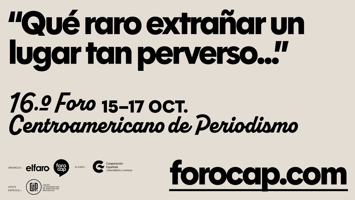foroCAP's tweet photo. "Qué raro extrañar un lugar tan perverso y a la vez creer que es el mejor lugar del mundo." Así nombró Nuestra Señora de las Nubes el año pasado, lo que viven tantos colegas en el exilio. El arte, como el periodismo, le pone palabras a lo indecible. ¡Nos vemos pronto! https://t.co/kDBLL9zaRu