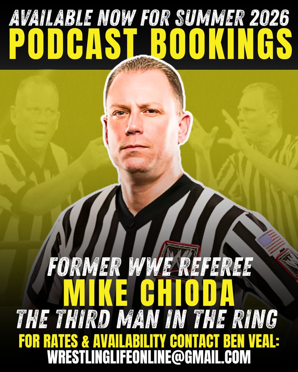 WRESLIFEONLINE's tweet photo. The third man in the ring is ready to bring his incredible stories to YOUR podcast!
To book @MjcChioda, get in touch. https://t.co/sDRxQUooeg