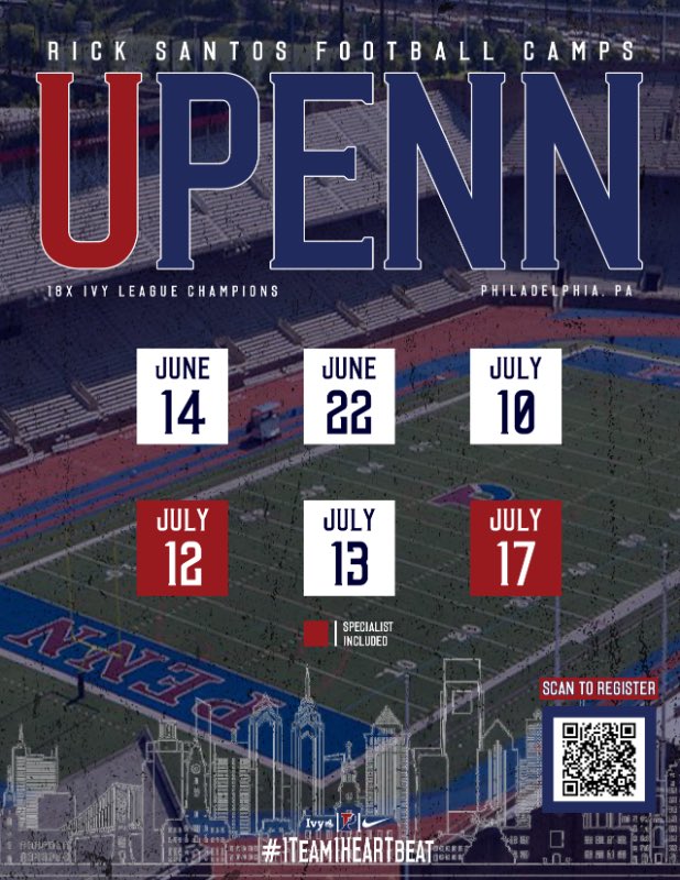 WBesseghin3232's tweet photo. Huge Thanks to @PennFB and Coach Trevisani for the camp invite!! https://t.co/Tt3GREMGXP