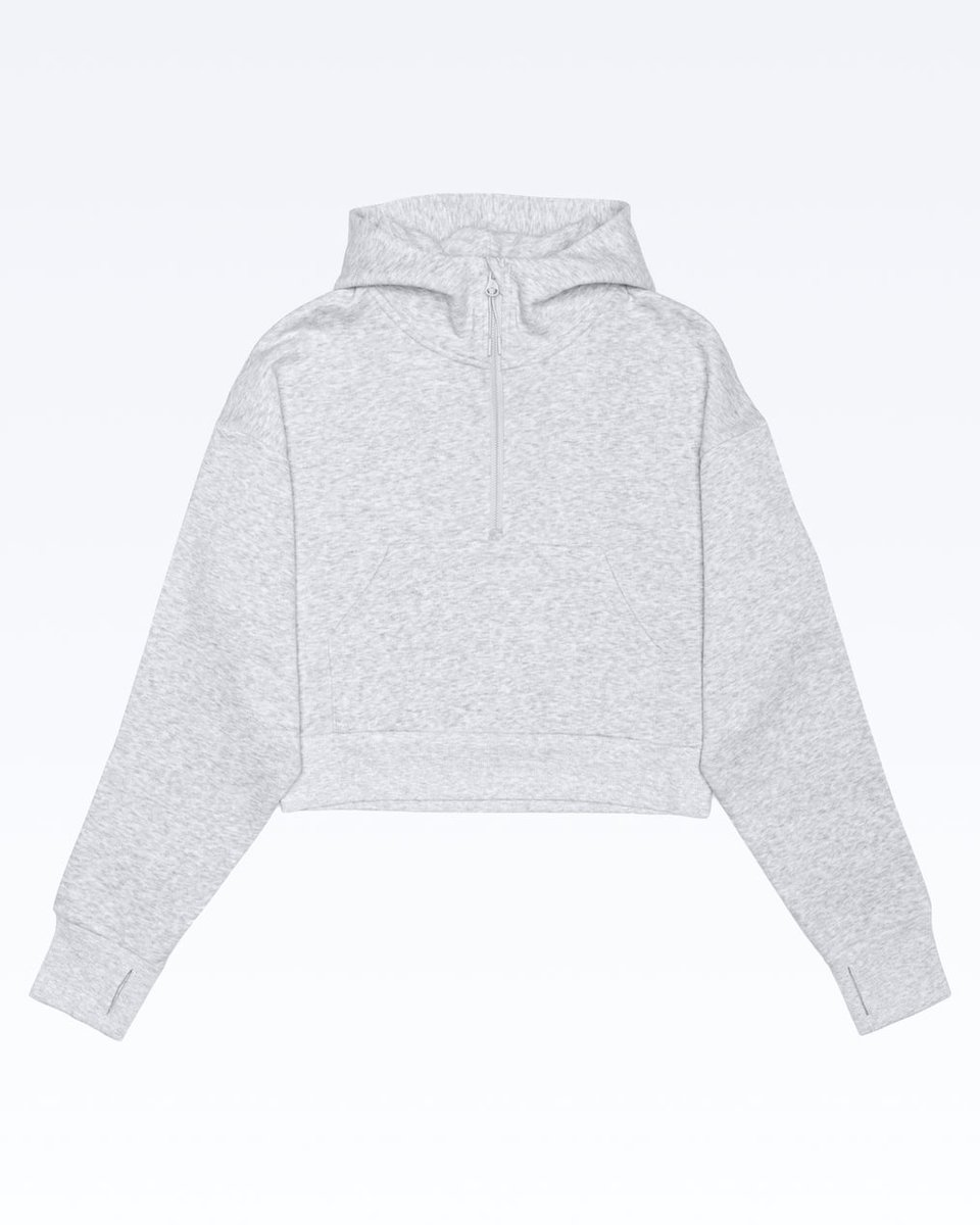 cocoburryson's tweet photo. Cocoburry Cropped Half-Zip Hoodie Ash Heather https://t.co/z0KFhsKC60 https://t.co/MCrGvCWc1s