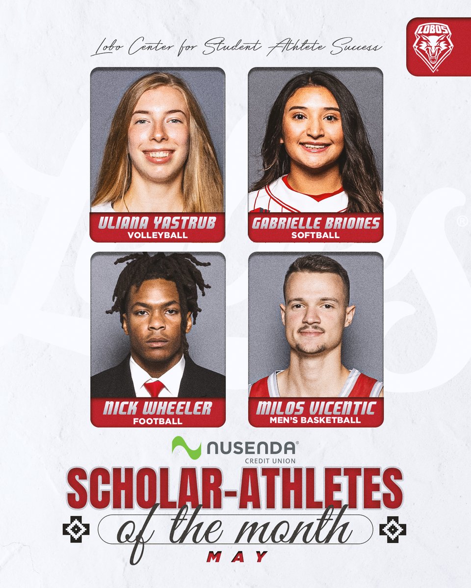 UNMLOBOS's tweet photo. Congratulations to our @nusendacu Scholar-Athletes of the Month!  

#GoLobos #Powerofwe https://t.co/XTzv2ajIYg
