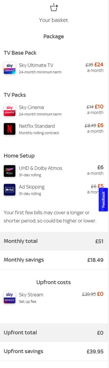 uncugly's tweet photo. Hey @SkyUK, how does customer loyalty work with you guys? Gold VIP customer coming to the end of my Sky Q subscription. Looking at Stream, but the new customer price is significantly lower than the offer I see. #SkyStream #SkyQ https://t.co/fJlrrFVs5G
