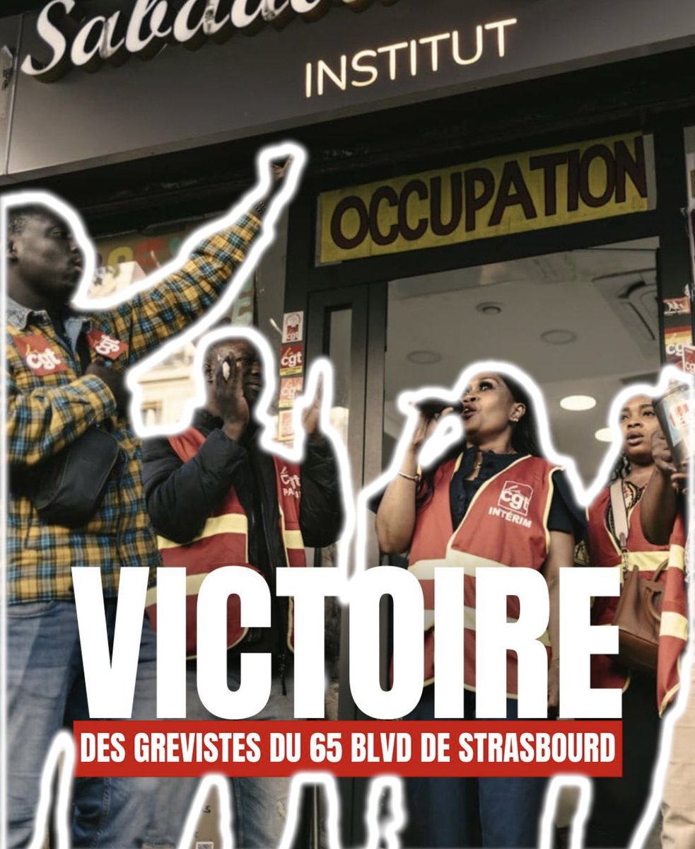 Helenebidard's tweet photo. Victoire pour les salariées du bd de Strasbourg
Avec le soutien de la CGT les coiffeuses en grève depuis 78 jours ont remporté 1 bataille et sont reconnues comme victimes de traite des êtres humains
💪🏽Partout il est urgent de protéger les salariéEs de l’emprise de patrons mafieux https://t.co/OlHEatAUQq