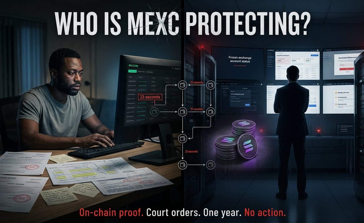 OGAudit's tweet photo. Blockchain was transparent from day one. Evidence was clear. Yet despite court orders and legitimate claims, @MEXC refuses to cooperate.

📢Is this about compliance policies, or is MEXC choosing to retain the funds?
📢If this request came from US, EU, or China authorities instead of EFCC, would the response still be the same?

This could happen to anyone, even🫵, so...
Please♥️, ♻️, and ✍️ share your thoughts to support John Arokoyo @OlaofWeb3_ and help recover 66.39 solana:So11111111111111111111111111111111111111112.
15/15🧵.