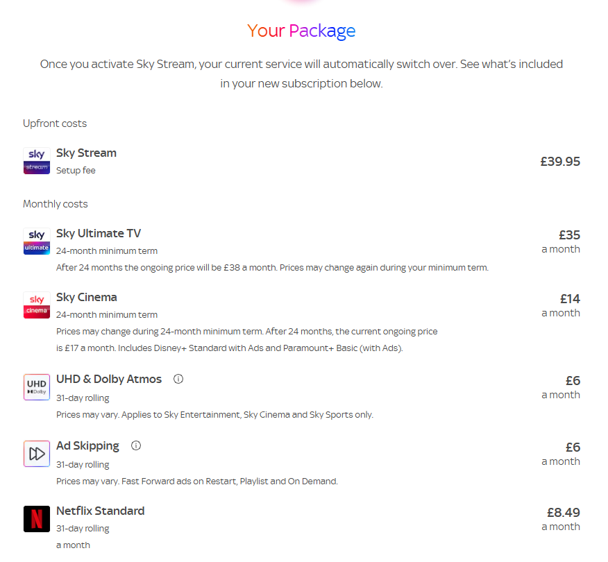 uncugly's tweet photo. Hey @SkyUK, how does customer loyalty work with you guys? Gold VIP customer coming to the end of my Sky Q subscription. Looking at Stream, but the new customer price is significantly lower than the offer I see. #SkyStream #SkyQ https://t.co/fJlrrFVs5G