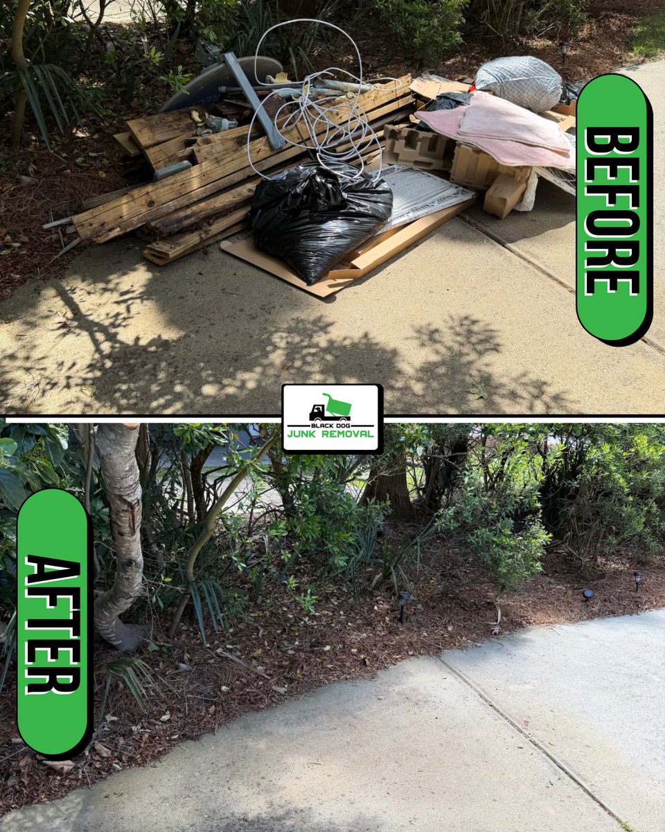 BDJunkremoval's tweet photo. 💨 Quick Curbside Pickup 
🐾 Black Dog Junk Removal 
👉 Ready for your transformation? Contact us today! ☎️ 843-920-JUNK (5865) 
⚡ Fast and Friendly Service 
📍 Charleston, SC
#BlackDogJunkRemoval #CharlestonSC #JunkRemoval #Curbside #JunkRemovalNearMe #Transformation #Declutter https://t.co/Nv40YVQIZR