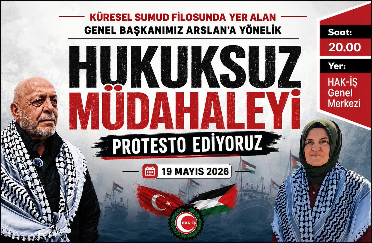hakiskonf's tweet photo. 🚨 TÜM VİCDAN SAHİBİ GÖNÜLLÜLERE ÇAĞRIMIZDIR

HAK-İŞ Konfederasyonu olarak; Global SUMUD Filosunda yer alan Genel Başkanımız Mahmut Arslan ve Genel Sekreter Yardımcımız Fatma Zengin’e yönelik uluslararası sularda gerçekleştirilen hukuksuz saldırıyı protesto ediyoruz.

#WatchSumudSeeTruth