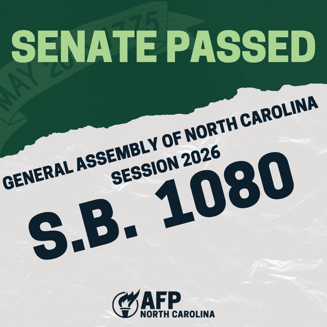 AFPNC's tweet photo. North Carolina just took another step toward protecting taxpayers.

The Senate has passed S.B. 1080 — sending a constitutional amendment to the House that would cap future state income tax increases and help keep North Carolina one of the best places to live, work, and raise a family.

Lower taxes. Stronger growth. More freedom for North Carolinians.