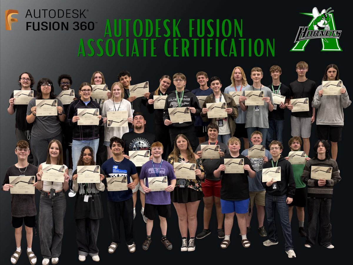 CoachHarrison5's tweet photo. Congratulations to 29 Azle High School students for earning their Autodesk Fusion Associate Certification as part of our Engineering Program of Study.
@azleisd https://t.co/1pXVGUd0Ip