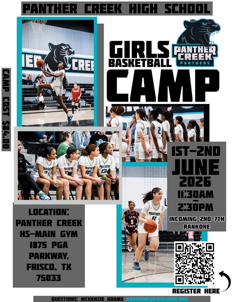 PCHSGirlsBB's tweet photo. It’s about that time!! Don’t forget to register for our kids camp!!! 🩵🏀 come hangout with us this summer! https://t.co/i6f5fzucu0