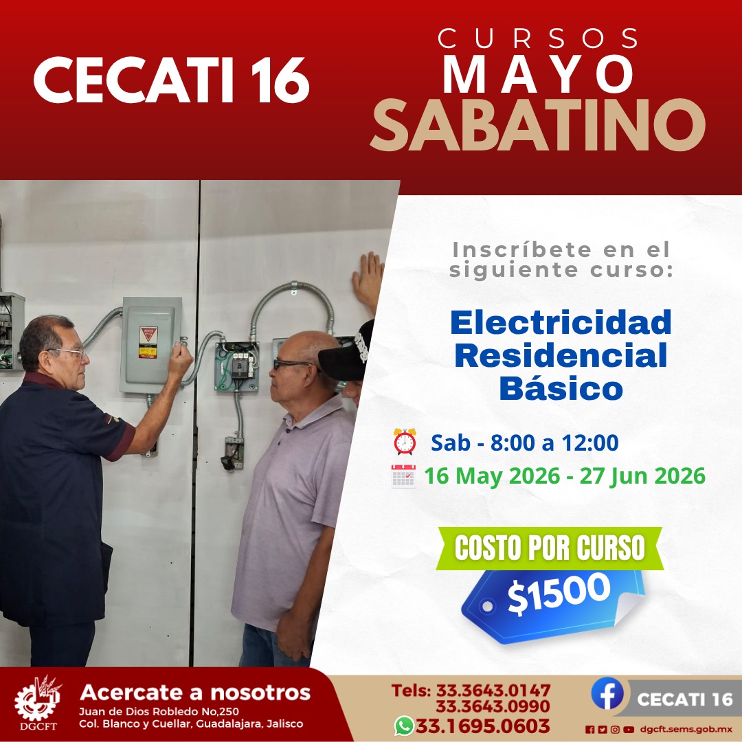 Cecati16's tweet photo. CECATI 16  Cursos Sabatinos.
✉️🤳 Envíanos mensaje o visítanos  ☎️33 3643 0147 | 33 3643 0990
WhatsApp: 33 1695 0603
🧍 Visítanos en:
Juan de Dios Robledo No. 250
Col. Blanco y Cuéllar, Guadalajara, Jalisco https://t.co/McKANQ2aCW