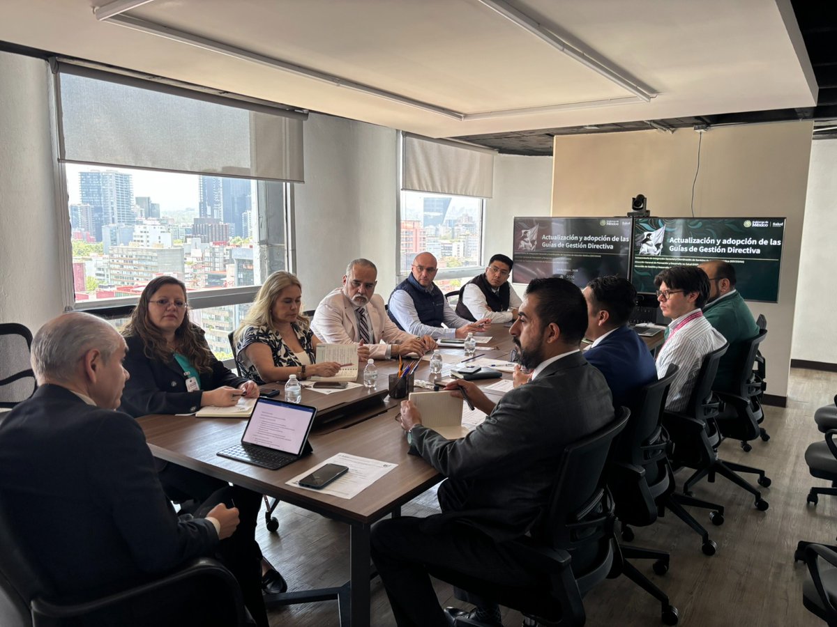 DGPLADES's tweet photo. 14 de mayo: Representantes de DGPLADES, IMSS, IMSS-Bienestar, CCINSHAE, INCAR, INSP y
PEMEX acordaron actualizar las Guías de Gestión Directiva para homologar estándares para todos
los tomadores de decisiones del sector salud. Avanzando hacia un Sistema Universal de Salud. https://t.co/dYafPEzpw0