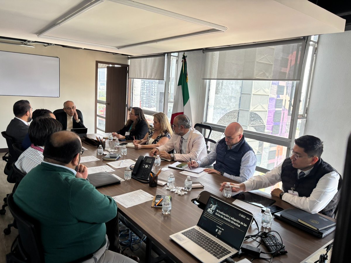 DGPLADES's tweet photo. 14 de mayo: Representantes de DGPLADES, IMSS, IMSS-Bienestar, CCINSHAE, INCAR, INSP y
PEMEX acordaron actualizar las Guías de Gestión Directiva para homologar estándares para todos
los tomadores de decisiones del sector salud. Avanzando hacia un Sistema Universal de Salud. https://t.co/dYafPEzpw0