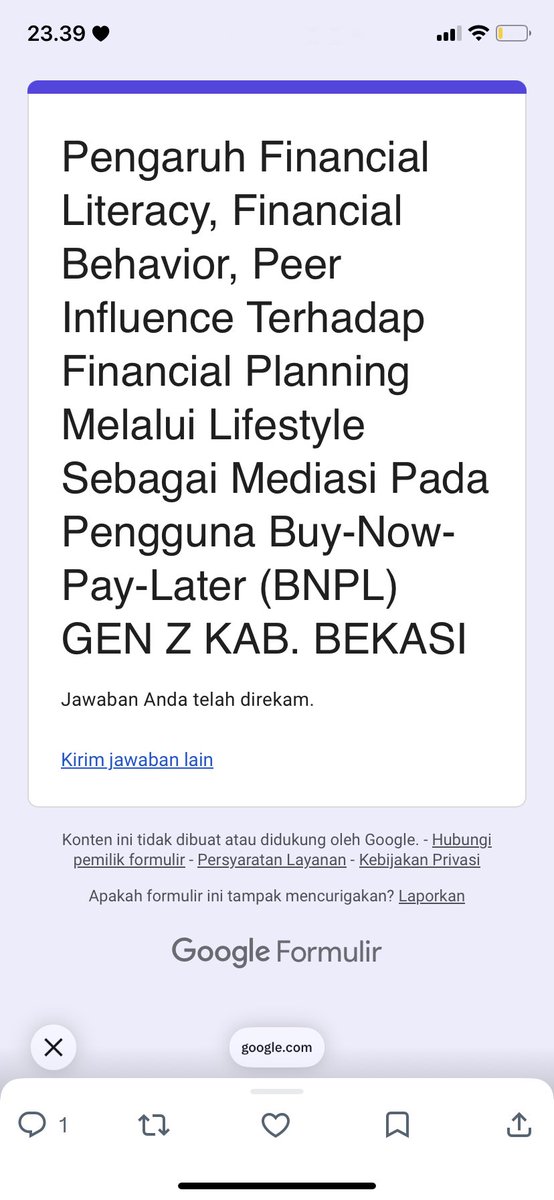 hananollll's tweet photo. @cuttiesgirlll https://t.co/1CJRtuKNTT

ini ya kak punyaku, untuk pertanyaan screening boleh jawab Ya aja yaa.

done kak https://t.co/Q9EOpKCz0W