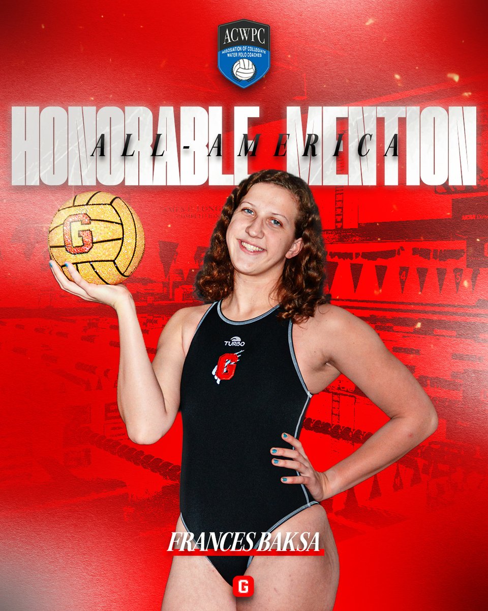GCC_Wolverines's tweet photo. .@GCC_WaterPolo's Frances Baksa has been named Honorable Mention All-America by ACWPC! 🤽‍♀️

#WolverinesTogether https://t.co/moRieZX2wl