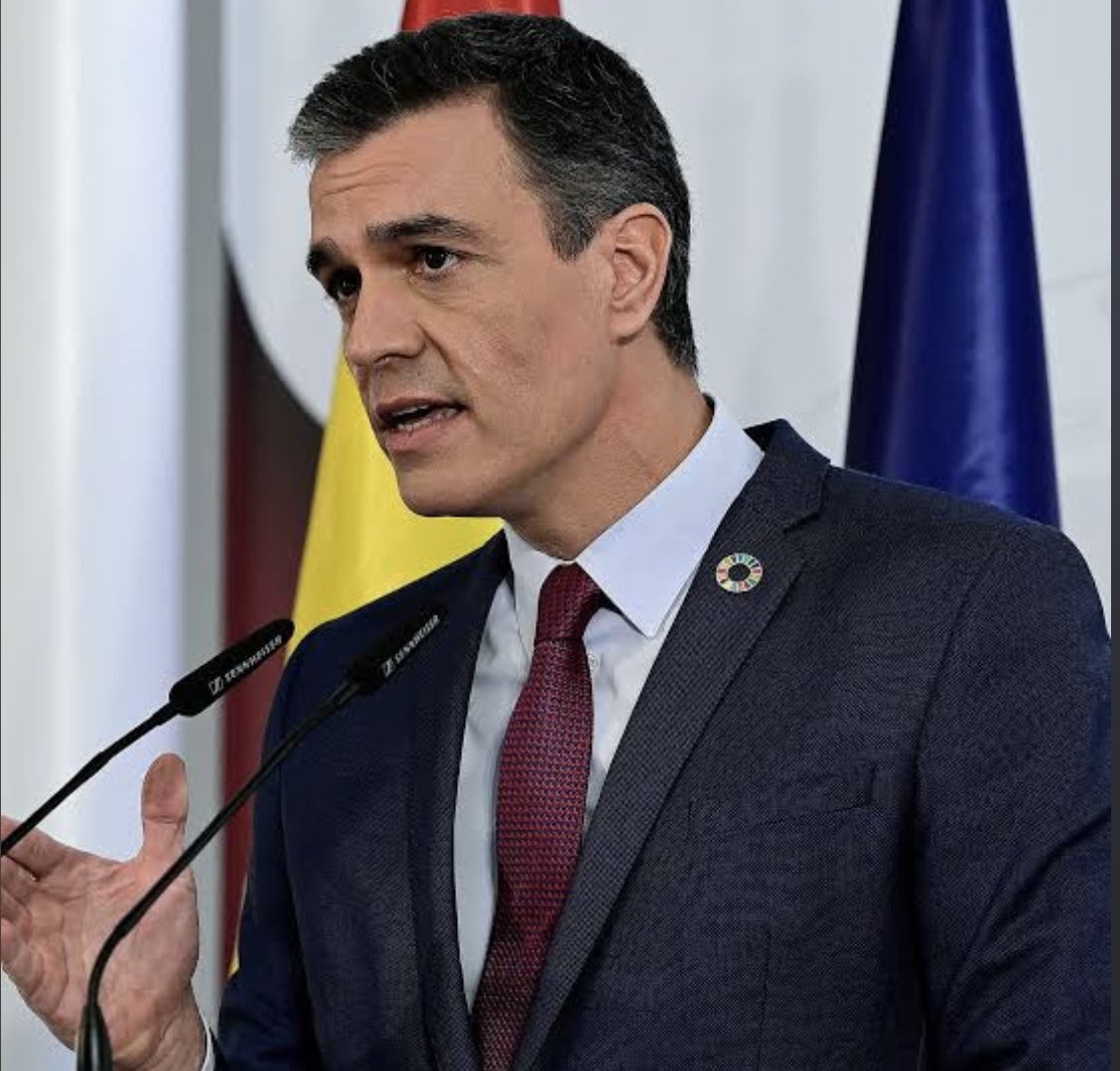 landpalestine's tweet photo. Spanish PM Pedro Sanchez says In just a few months, the same country that has cut around 18 billion in global health and development aid has spent more than 29 billion on a war https://t.co/kffQl9BN6v