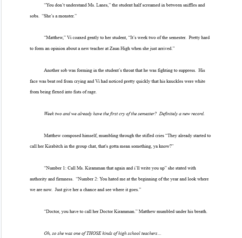 BaspY99's tweet photo. It has been months, but I think I am cooking up a new fic idea?  CaitVi HS Teachers who have to teach a co-taught History and English class https://t.co/fqEGvGebzR