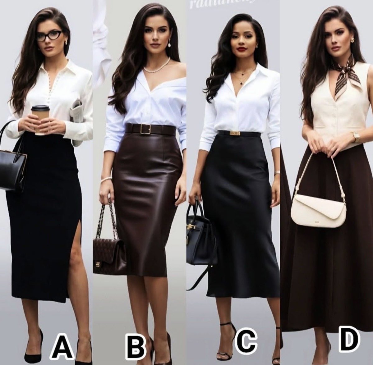 eliane_dal22020's tweet photo. — Qual look é seu preferido e que você usaria para um evento casual chic? https://t.co/XAk0XcIzvo