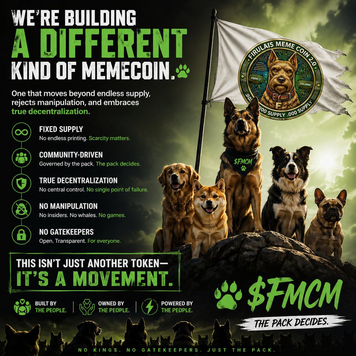 firulaismeml2's tweet photo. $FMCM is not just a memecoin β itβs a movement.
π Fixed supply
π₯ Community-driven
π True decentralization
π« No manipulation
π First 50 holders get a random bonus reward.
Smart money buys low. The pack decides.
#FMCM #Crypto https://t.co/NNI6zLPjIT