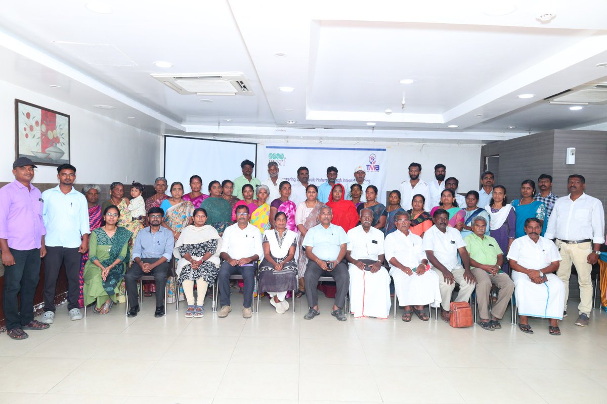 Fishforallmssrf's tweet photo. A Stakeholder Consultation on “Empowering Small-Scale Fishers through an Integrated Village Development Approach” was organized by @mssrf with support from TMB foundation bringing together 55 stakeholders to discuss livelihood security and sustainable coastal development. https://t.co/Q0tK0t8xnX