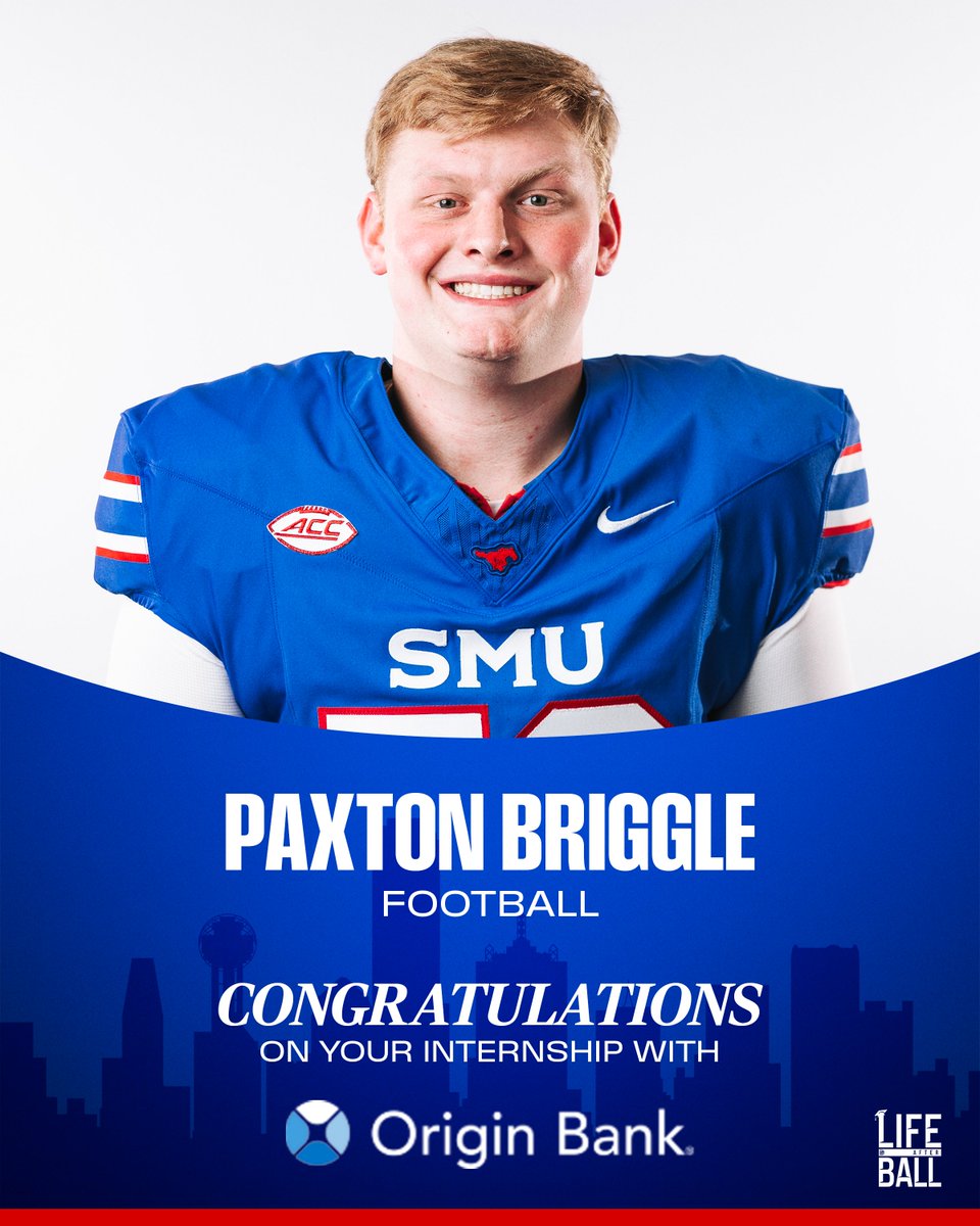 LifeAfterBall_'s tweet photo. Congratulations Paxton Briggle on your internship with @OriginBank #LifeAfterBall #Internship @SMUFB https://t.co/D5AiSXS9bV