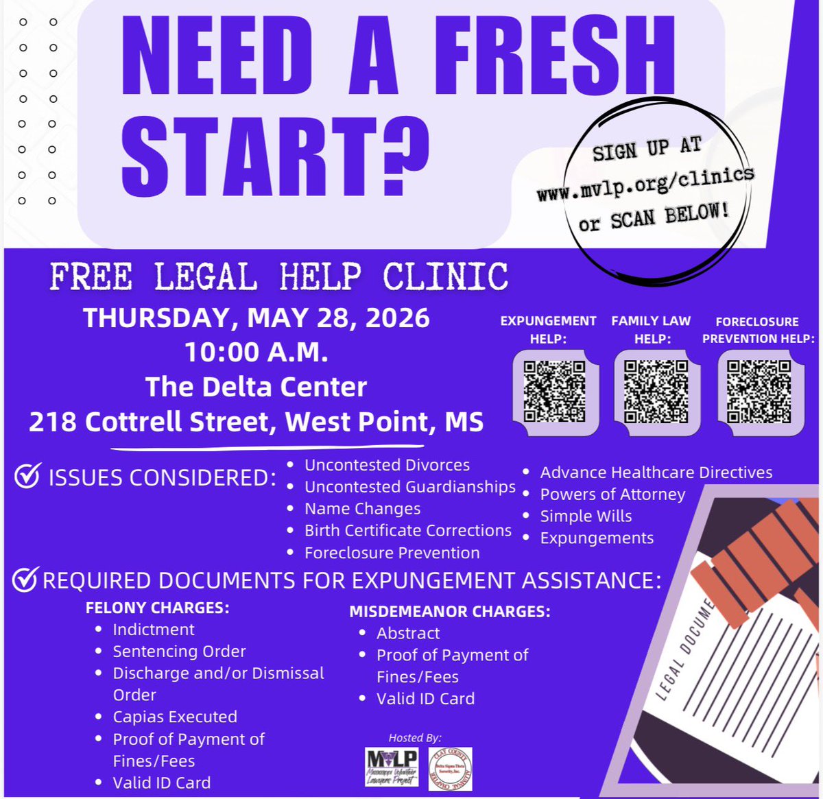 ccacDST's tweet photo. The Clay County Alumnae Chapter is committed to serving the community through impactful programming aligned with Delta’s Five-Point Programmatic Thrust. This FREE event is designed to provide real resources and real support.

The Delta Center
218 Cottrell Street, West Point, MS https://t.co/N2Xj4pDdQL