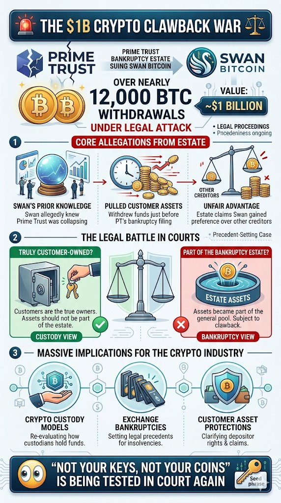 Trader_Fazal's tweet photo. 🚨⚖️ THE $1 BILLION #CRYPTO CLAWBACK BATTLE 👀

#PrimeTrust bankruptcy is exposing one of crypto’s harshest realities: even getting your funds OUT before collapse may not save you

$BTC $ETH $SOL #HACK #swanbitcoin https://t.co/rWKxIy5UBm