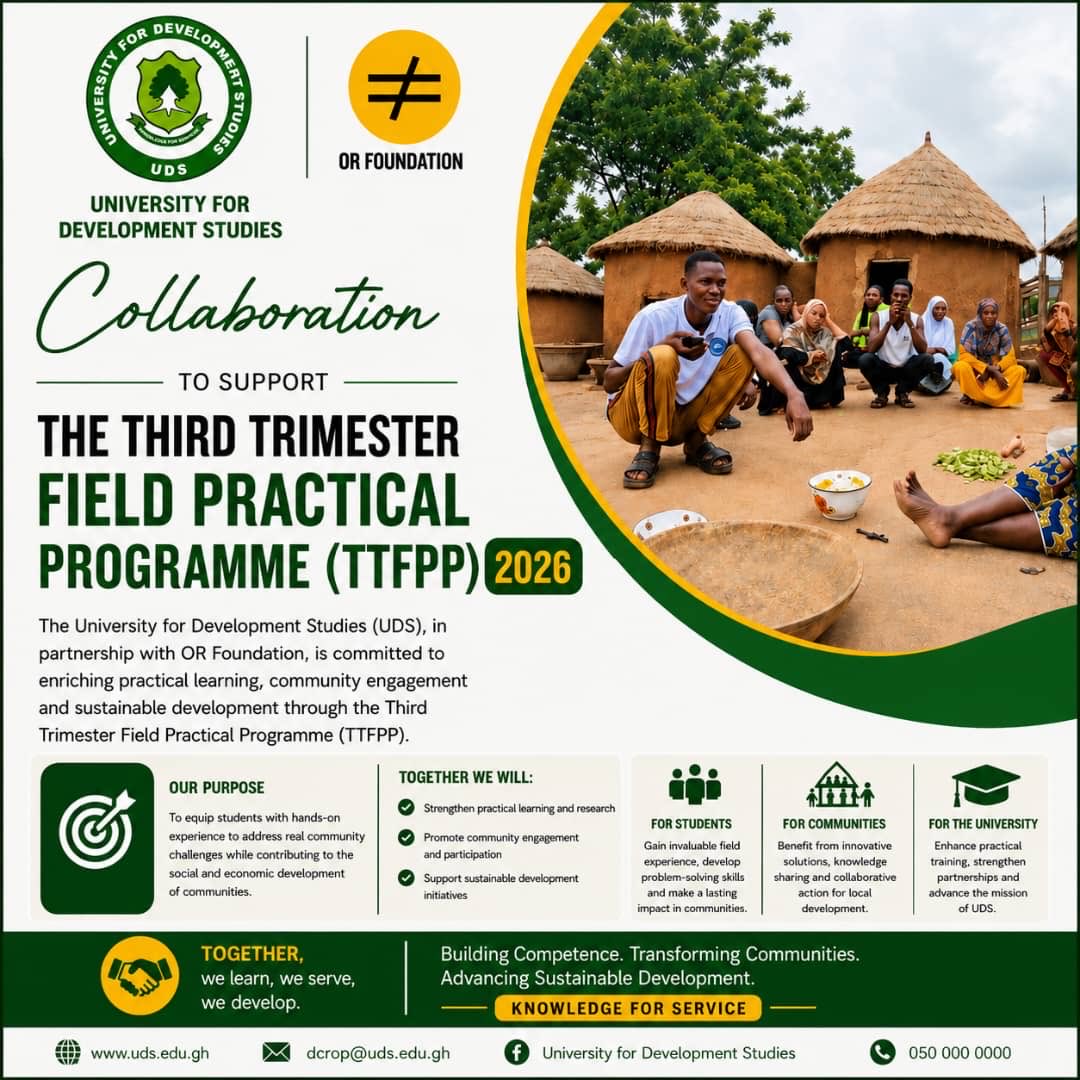uds_official's tweet photo. 🌍 UDS is strengthening TTFPP through partnerships with UNICEF, OR Foundation &amp; Morehouse University College. A $10,000 grant now supports the best student project proposal. #UDS #TTFPP https://t.co/b5aJKc68dq