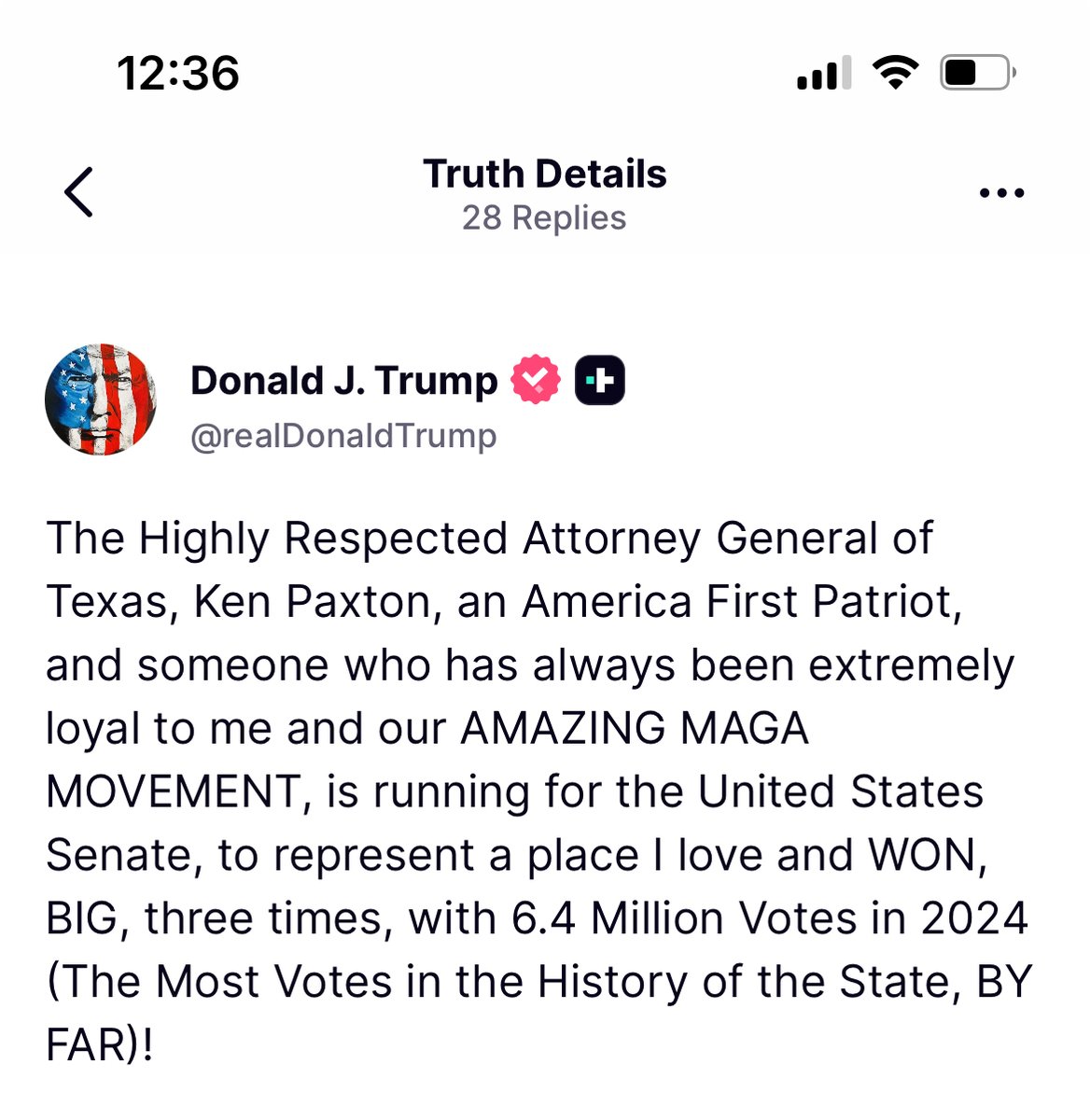 TeamTrump's tweet photo. 🚨 NEW COMPLETE AND TOTAL ENDORSEMENT OF KEN PAXTON FOR U.S. SENATE!    

TEXAS - VOTE FOR KEN IN THE RUNOFF ON MAY 26! THANK YOU FOR YOUR ATTENTION TO THIS MATTER! https://t.co/mkfRkC8WBZ