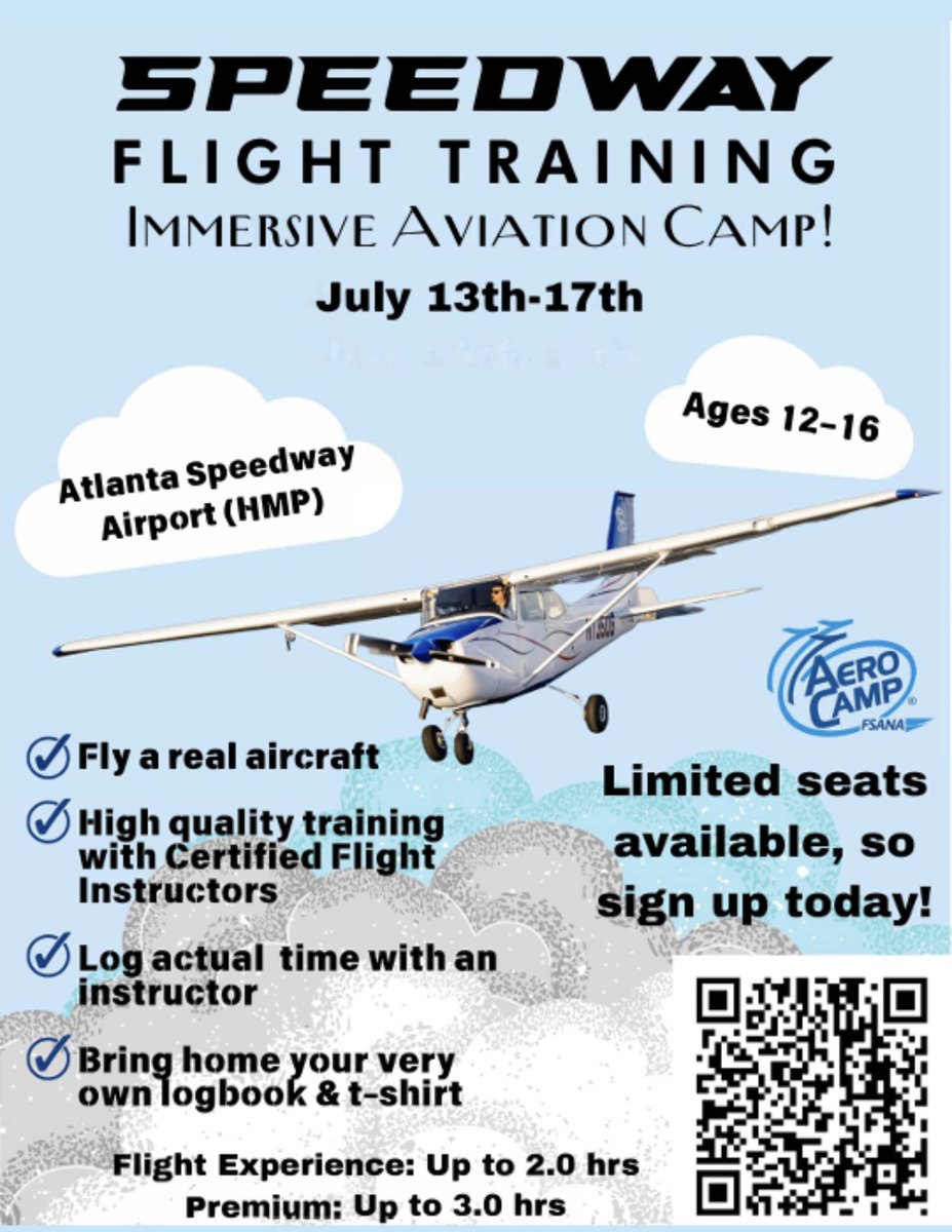 UGHS_Wolverines's tweet photo. ✈️ Flight Training Camp (Ages 12–16)
Join us for an exciting week of aviation fun, hands-on learning, and flight exploration!
📅 July 13–17 | Ages 12–16
📲 Scan the QR Code to register today! Spots are limited.#FlightTrainingCamp #SummerCamp #Aviation #STEM #FuturePilots https://t.co/vdahCrZlCL