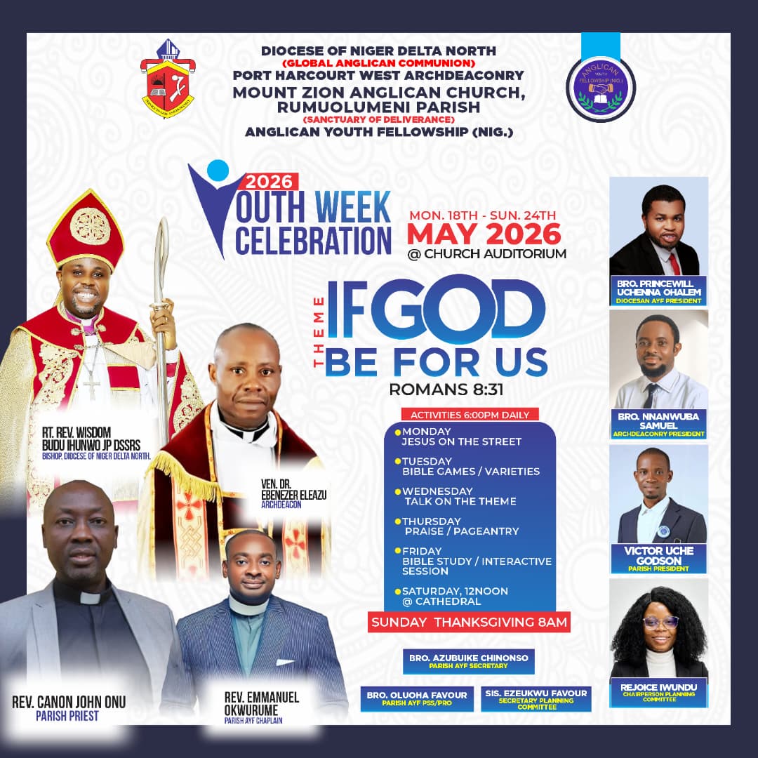 ComrGodson's tweet photo. 2026 National Youth Week Of Anglican Youth Fellowship (AYF)
#prepare #Participate #Anticipate https://t.co/zhlPNkI8wa